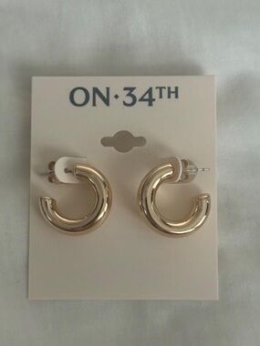 ON•34TH Chunky Gold Hoop Earrings